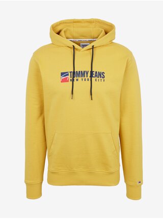 Žlutá pánská mikina s kapucí Tommy Jeans