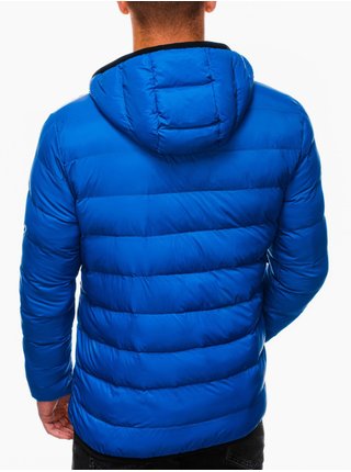 Modrá pánská zimní prošívaná bunda Ombre Clothing C451