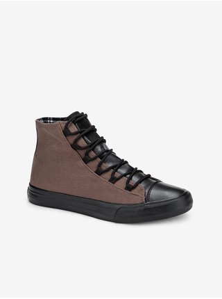 Čierno-hnedé pánske sneakers topánky Ombre Clothing T378