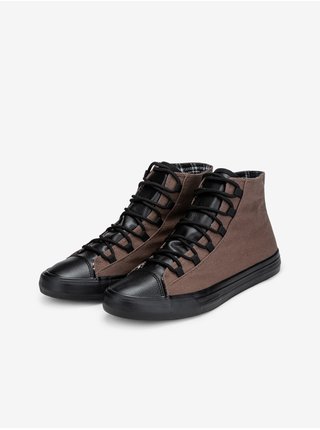 Černo-hnědé pánské sneakers boty Ombre Clothing T378