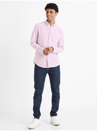 Světle fialová pánská košile Celio Daxford 