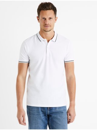 Bílé pánské polo tričko Celio Decolrayeb