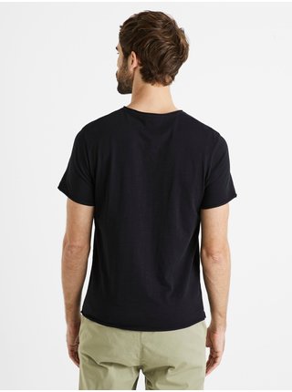 Čierne pánske basic tričko Celio Deroulo
