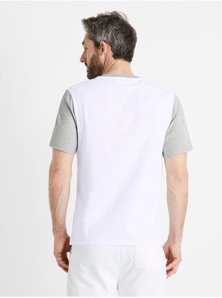 Bílo-šedé pánské tričko Celio Demolly