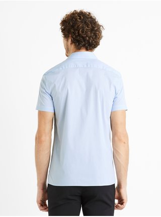 Světle modrá pánská košile s krátkým rukávem Celio Masantal2c 