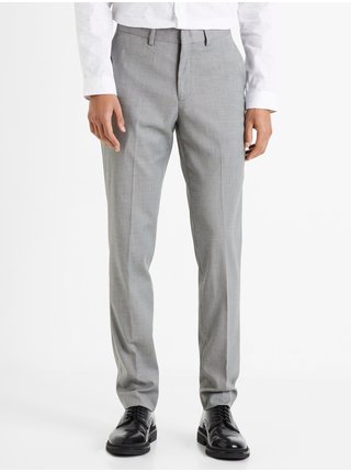 Šedé pánské oblekové kalhoty Celio Domikro 