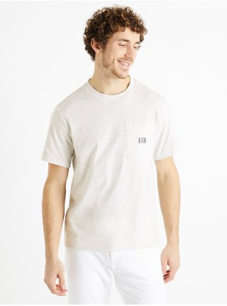 Světle šedé pánské tričko s kapsičkou Celio Depogo 