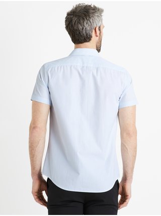 Bílá pánská slim fit košile s krátkým rukávem Celio Vamotimc 