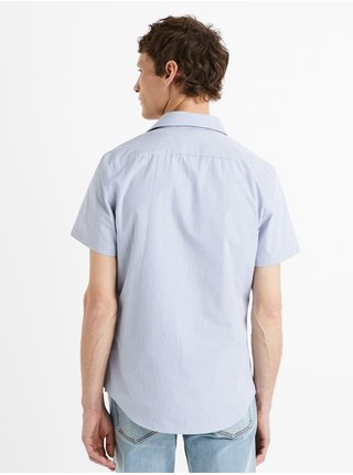 Světle modrá pánská slim fit košile s krátkým rukávem Celio Vamotimc 