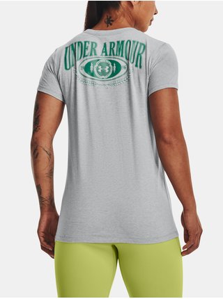 Světle šedé dámské žíhané sportovní tričko Under Armour UA Collegiate Varsity
