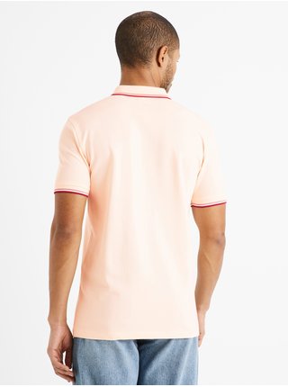 Světle růžové pánské polo tričko Celio Decolrayeb