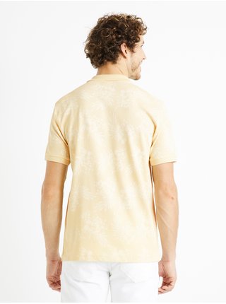 Světle žluté pánské polo tričko Celio Deament 