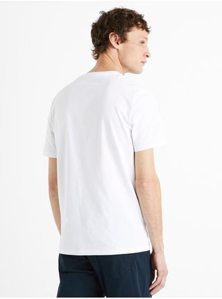 Bílé pánské tričko s potiskem Celio Depancake 