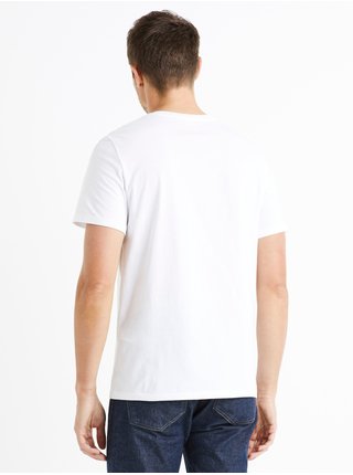 Bílé pánské tričko s potiskem Celio Deslow 