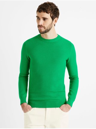 Zelený pánský basic svetr Celio Bepic 