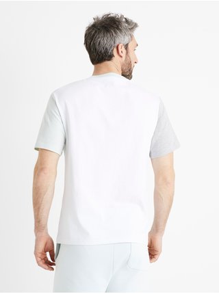 Zeleno-bílé pánské tričko Celio Dequoi  
