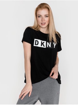 Tričká s krátkym rukávom pre ženy DKNY - čierna