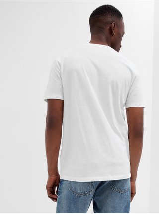 Bílé pánské bavlněné tričko GAP classic
