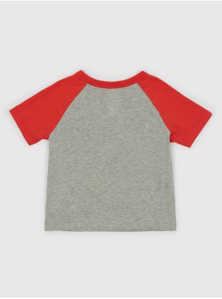 Červeno-šedé klučičí bavlněné tričko s potiskem GAP