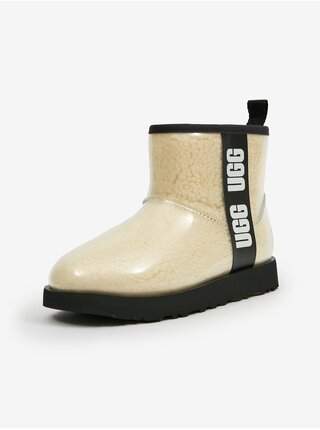 Béžové dámské kotníkové sněhule UGG Classic Clear Mini
