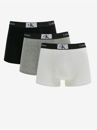 Sada tří pánských boxerek v černé, šedé a bílé barvě Calvin Klein Underwear