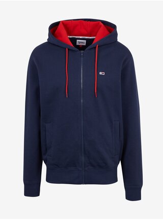 Tmavě modrá pánská mikina na zip s kapucí Tommy Jeans