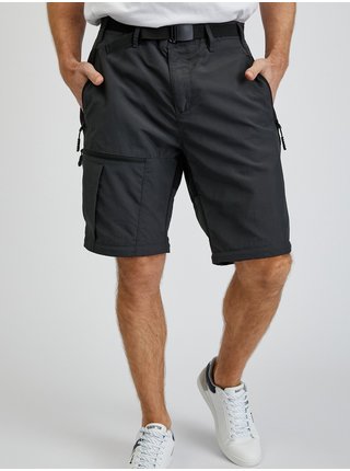 Černo-šedé pánské kalhoty s odepínací nohavicí SAM73 Walter 