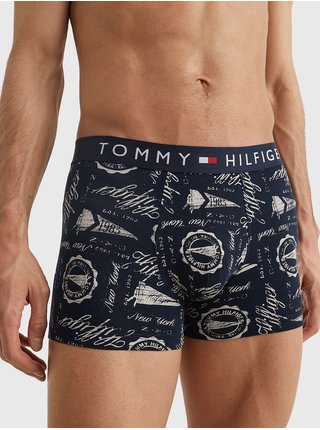 Tmavomodré pánske vzorované boxerky Tommy Hilfiger