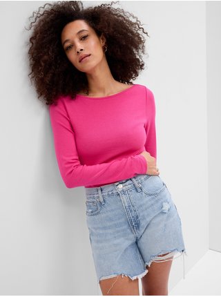 Tmavě růžové dámské basic tričko GAP