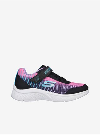 Růžovo-černé holčičí tenisky Skechers Microspec Plus Disco Dreaming