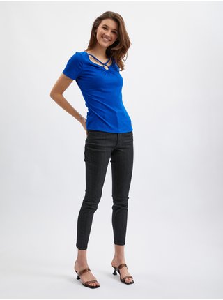 Modré dámské tričko s ozdobným detailem ORSAY  