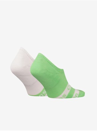 Súprava dvoch párov pánskych ponožiek v bielej a svetlo zelenej farbe Calvin Klein Jeans
