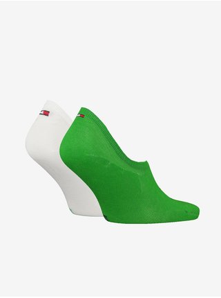 Súprava dvoch párov ponožiek v bielej a zelenej farbe Tommy Hilfiger