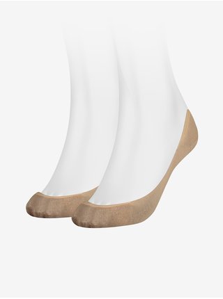 Súprava dvoch párov dámskych ponožiek v béžovej farbe Tommy Hilfiger