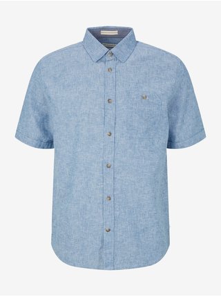 Světle modrá pánská lněná košile Tom Tailor