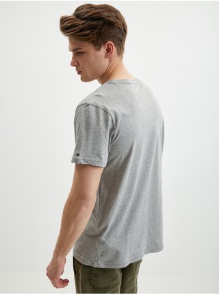 Světle šedé pánské žíhané tričko Tommy Hilfiger 