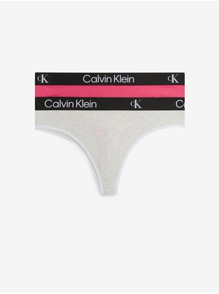 Nohavičky pre ženy Calvin Klein Underwear - tmavoružová, svetlosivá