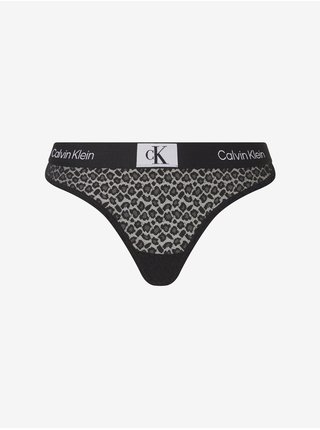 Černá dámská vzorovaná tanga Calvin Klein Underwear