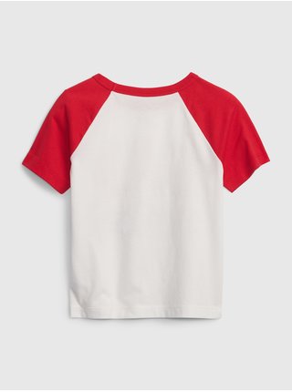 Bílo-červené klučičí tričko s potiskem GAP Tlapková patrola 