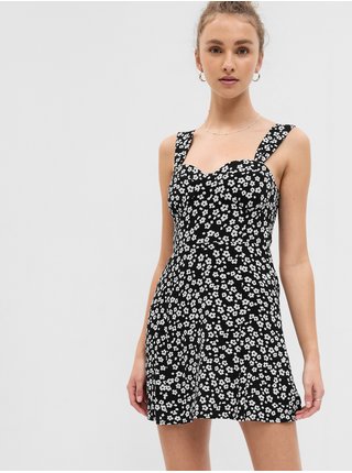 Bílo-černé dámské květované šaty GAP    