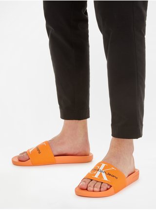 Oranžové pánské pantofle Calvin Klein Jeans
