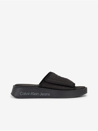 Černé dámské pantofle na platformě Calvin Klein Jeans