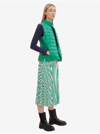 Svetlo zelená dámska plisovaná midi sukňa Tom Tailor