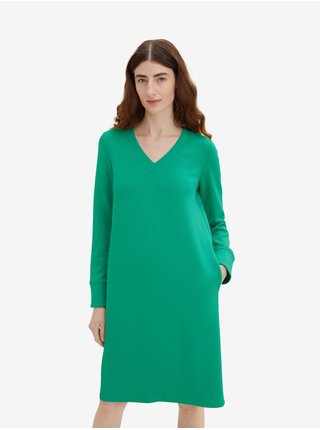 Zelené dámske mikinové šaty s vreckami Tom Tailor