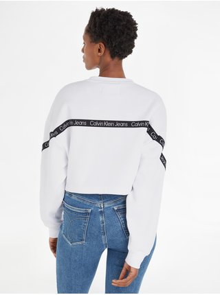 Bílá dámská crop top mikina Calvin Klein Jeans