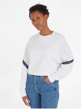Bílá dámská crop top mikina Calvin Klein Jeans