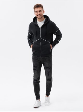 Černá pánská mikina s kapucí Ombre Clothing V1 B1421 