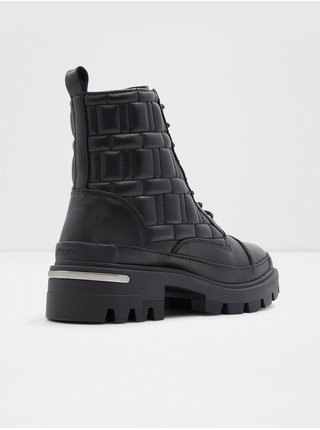 Černé dámské kožené kotníkové boty ALDO Quilt 