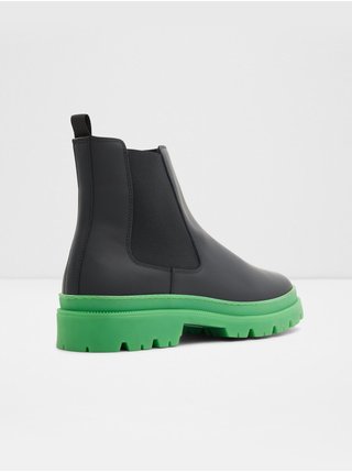 Černo-zelené pánské kožené kotníkové boty ALDO Alencia 