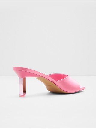 Růžové dámské lesklé pantofle na nízkém podpatku ALDO Posie 